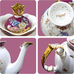 ACMLIFE Fine Bone China Tea Set for Adults with Teapot, Porcelain Tea Sets 21-Piece Vintage Floral English Tea Set for 6, China Tea Sets 24K Gold Bone China Tea Pot and Cups Set Gifts for Women