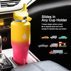 SENDESTAR 40oz Stainless Steel Water Bottle(Cold for 48 Hrs, Hot for 24 Hrs),Double Wall Vacuum Insulated Bottle with Straw Lid, Spout Lid and Flex Cap, Fit in Any Car Cup Holder