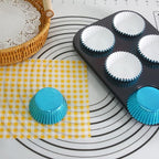 Standard Aqua Blue Foil Cupcake Liners Muffin Baking Cups for Party and More, 100-Count