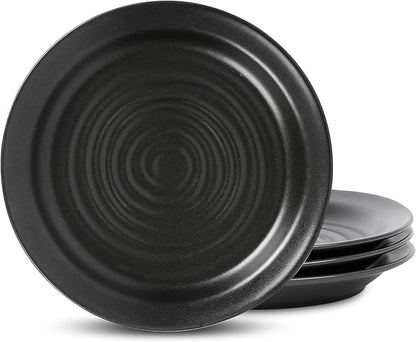 Stone Lain Orbit 4-Piece Salad Plate Set Stoneware, Charcoal