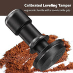 PUSEE 53mm Espresso Coffee Tamper,Premium Calibrated Espresso Tamper 30lb Coffee Tamper with Spring Loaded,Titanium Ripple Plating Base Ground Tamper for Barista Home Coffee Espresso Accessories