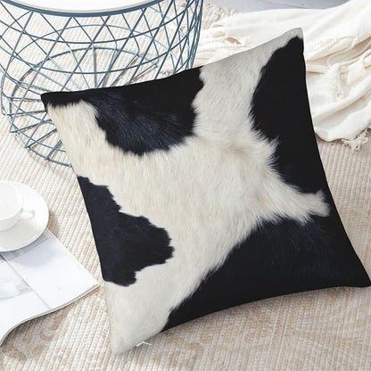Black and White Western Cow Print Pillow Covers 18x18 Set of 2, Cowhide Accent - Image 5