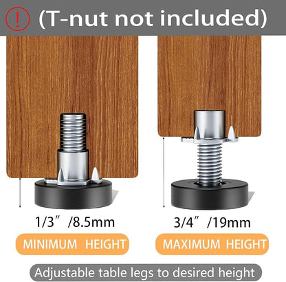 1/4" Thread Leveling Feet, Adjustable Furniture Feet Threaded Screw in - Image 6