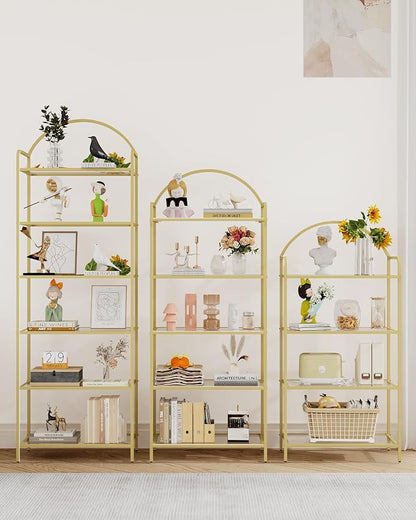 Hzuaneri Bookcase Bookshelf, Tempered Glass Bookshelves, Slim Shelving Unit - Image 8