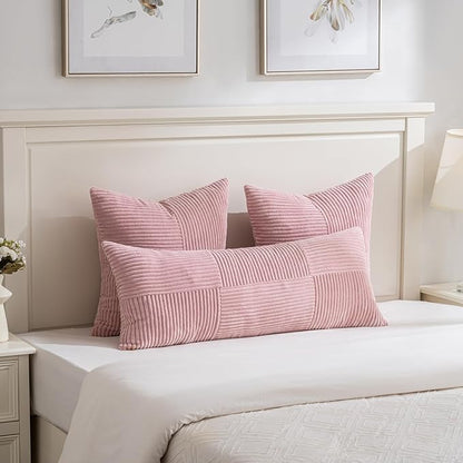 Fancy Homi 2 Packs Blush Pink Decorative Throw Pillow Covers 22x22 Inch - Image 5