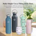 Lifefactory 20-Ounce Stainless Steel Vacuum-Insulated Sport Bottle, Desert Rose