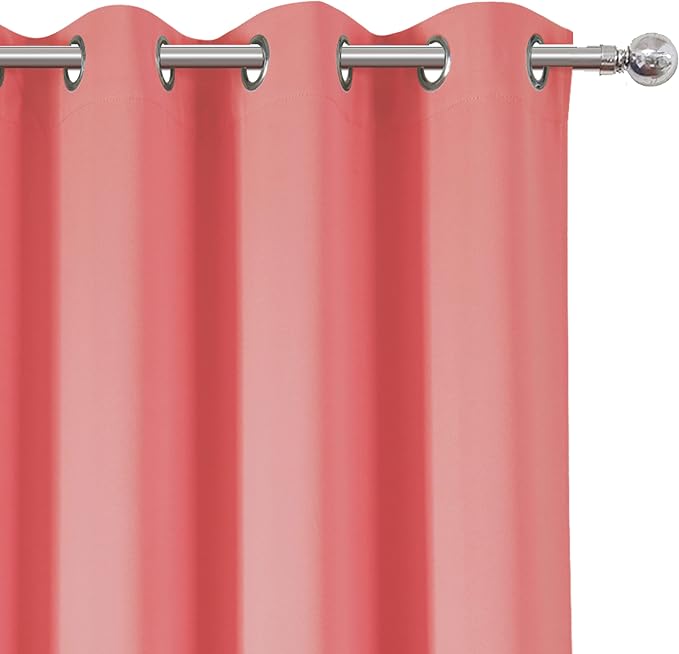 Blackout Curtains 52 x 95 inch/Coral Curtains Set of 2 Panels/Thermal Insulated - Image 6