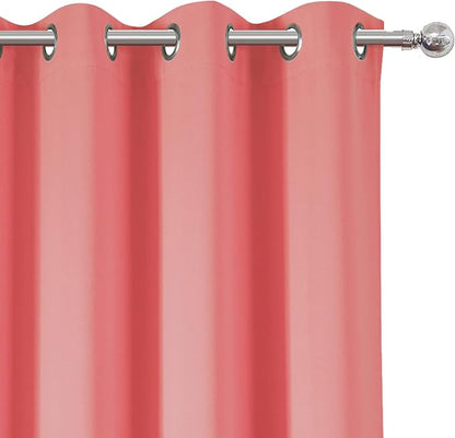 Blackout Curtains 52 x 95 inch/Coral Curtains Set of 2 Panels/Thermal Insulated - Image 6
