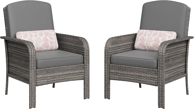 GarveeHome 2-Piece Outdoor Patio Furniture Set, All-Weather Rattan Chairs - Image 8