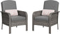 Garvee Outdoor Wicker Chairs, 2 Pieces Patio Furniture Set, All Weather High by Garvee