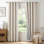 100% Blackout Linen Textured Curtains 108 Inch Long, Light Blocking, Thermal by 100BlackoutShield