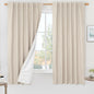 100% Blackout Oatmeal Linen Curtains by LAMIT