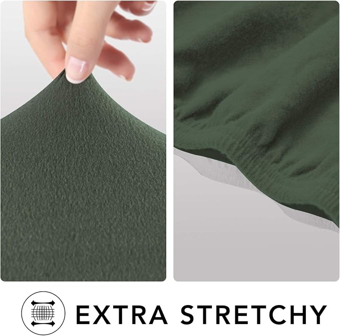 PureFit Stretch Couch Covers for Sofa Large Sofa Slipcovers Grayish Green | - Image 4