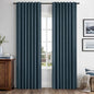 MIULEE 100% Blackout Linen Curtains 42 x 63 Inch Navy Blue 2 Panels | Thermal by MIULEE