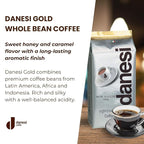 Danesi Caffe Italian Whole Coffee Beans - Espresso Coffee Beans and Medium Roast Whole Bean - Perfect for Espresso Machines, French Press, and Home Brewing - Gold (13.2 lb)