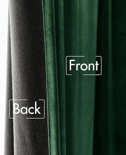 MIULEE Velvet Curtains 52x96 inches 2 Panels Hunter Green Blackout Curtains | - Image 6