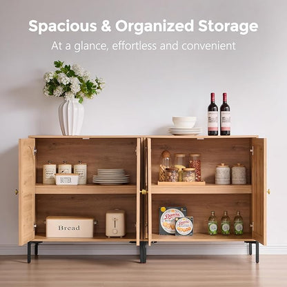 IFBUY Modern Sideboard Buffet Cabinet, Wooden Modular Coffee Bar Cabinets - Image 3
