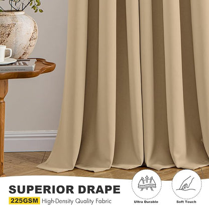 MIULEE Blackout Curtains for Bedroom 2 Panels 40 x 63 Inch Long Taupe Brown | - Image 5