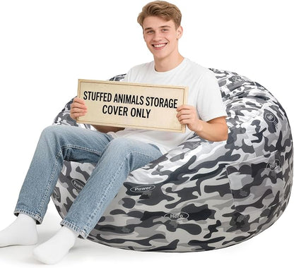 Lukeight Camo Stuffed Animals Storage Bean Bag Chair Cover by Lukeight