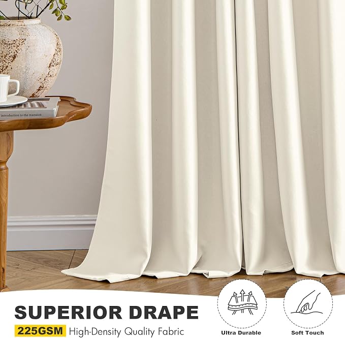MIULEE Blackout Curtains for Bedroom 2 Panels 40 x 72 Inch Long Birch | Thermal - Image 5