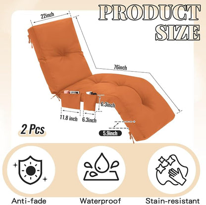 Kigley Outdoor Chaise Lounge Cushions - Image 2