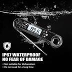 Digital Meat Thermometer, Instant Read Food Thermometer with Backlight & Hold Function，Magnetic, LCD Display, 180° Foldable, Kitchen Appliances Essentials for BBQ，Gifts for Men Him Dad Birthday