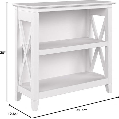 Bush Home Key West Small 2 Shelf Bookcase in Pure White Oak, Compact Home - Image 3