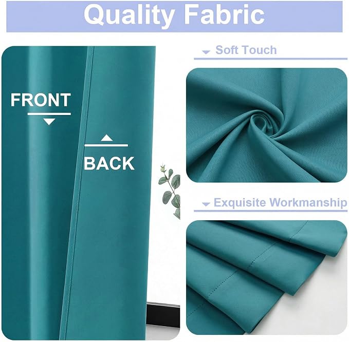 Simplebrand Ava Teal Short Blackout Curtains - Image 3
