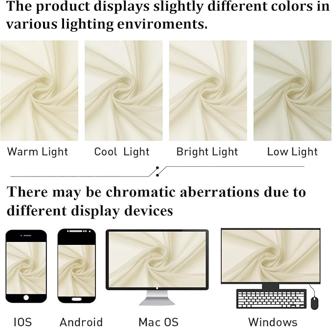 Cream Sheer Curtains 84 Inches Long 2 Pcs, Dual Rod Pocket Breathable Rustic - Image 5