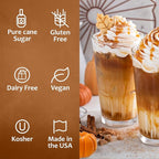Syruvia Pumpkin Spice Syrup – 25.4 fl oz – Syrup for Coffee, Lattes, Shakes, Smoothies, Desserts – 100% Vegan, Gluten Free, Kosher (Pack of 3)