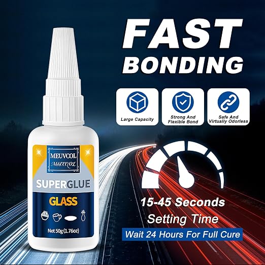 Glass Glue, 100g Ultra Strong Clear, Waterproof & Fast Super Glue, Curing - Image 4