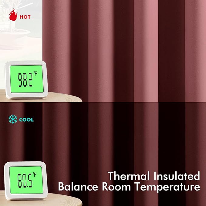 MIULEE Blackout Curtains for Bedroom 2 Panels 40 x 72 Inch Long Dusty Rose | - Image 3