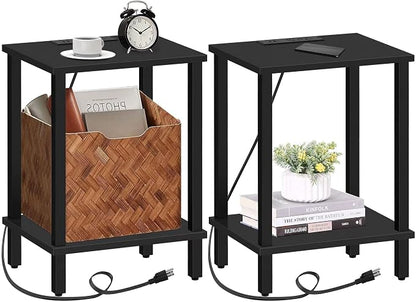 TUTOTAK End Table with Charging Station, Side Table with USB Ports and Outlets by ChoosetutotakFurnitureBuildYourCozyHome