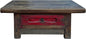 Chinese Vintage Rustic Wood Brown Drawer Low Kang Table Display Stand AJK241 by ORIENTLIVING