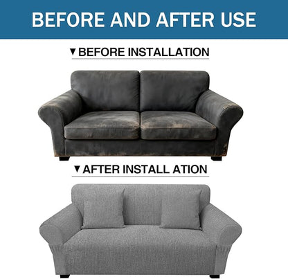Loveseat Slipcover with 2 Pillow Cover - Image 8
