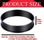 DATANYA 12Packs Crumpet Rings NONSTICK English Muffin Ring 4 Inch - Stainless Steel Double Rolled Tart Rings Round Metal Cookie Pastry Ring Molds for Baking Cooking