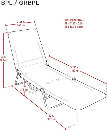 Rio Beach Portable Lay Flat Folding Backpack Beach Lounge Chair - Image 3