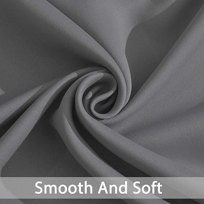 Yakamok Grey Room Darkening Curtains 70x84 inch Gray Grommet-Living Room | 2 - Image 4