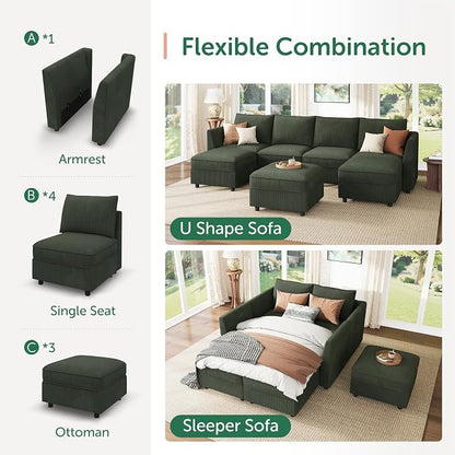 HONBAY Modular Sofa U Shaped Sectional Couch - Image 7