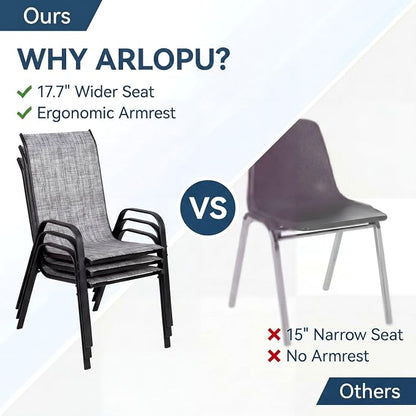 Arlopu 5 Piece Outdoor Patio Dining Set, Porch Furniture - Image 3