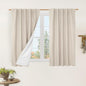 Natural 100% Blackout Linen Curtains 54 Inches by LAMIT