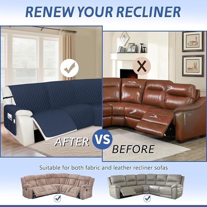 Arfntevss Recliner Sectional Couch Covers Waterproof L Shape Sofa Cover - Image 6