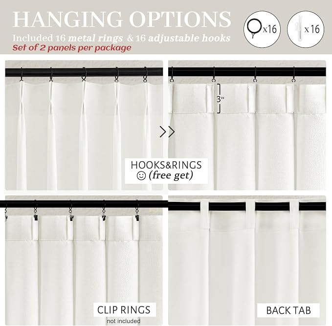 Pinch Pleated Sheer Pure White Curtains 90 Inches Long - Image 4