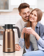 Premium Thermal Coffee Carafe, Stainless Steel, Double Wall Insulated, Hot and Cold Beverage Server