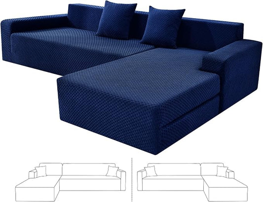 ZNSAYOTX Sectional Couch Covers, Stretch Jacquard Slipcovers by ZNSAYOTX