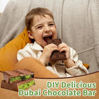 Chocolate Bar Mold,2 Pack 2 in 1 Dubai Chocolate Molds and Scraper for Stuffed Bar,Deep Large and Thick Chocolate Candy Bar Mold for Filling Knafeh Pistachio Kit