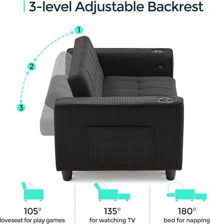 LINSY Sleeper Sofa Bed, Small 3 in 1 Convertible Loveseat Sleeper Couch - Image 3