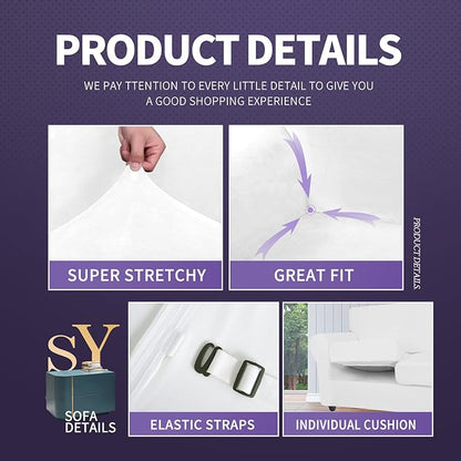 ZNSAYOTX Oversized Velvet 3 Piece Couch Cover - Image 4