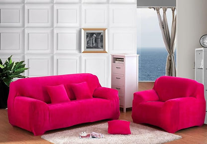 vctops 1-Piece Velvet Plush Stretch Sofa Slipcover - Image 2