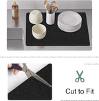 Coffee Maker Mat for Countertops, Coffee Bar Accessories Fit Under Coffee Machine Mat 19"x12"Rubber Backed Coffee Pots - Table Mat Under Appliance, Kitchen Counter Coffee Dish Drying Mat, Marble Black